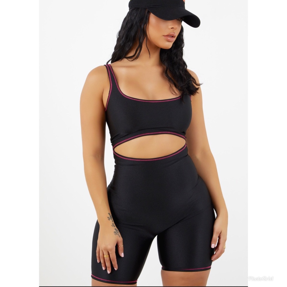 Black Cutout Unitard